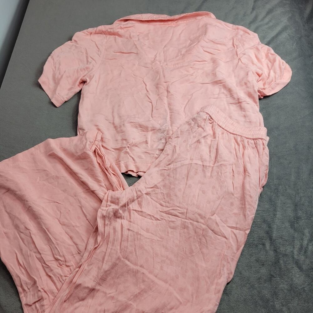 Alfani‎ Intimates PJ Set Womens Size Medium Pink Polka Dot Button Top Slit Pant - Picture 14 of 15